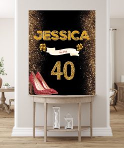 40TH Birthday, Personalised Birthday Party Backdrop 16th 30th Backdrop Banner Poster Sign Board 50thMilestone Party UK Banner UK