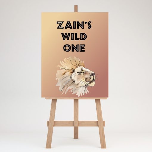 Wild One Backdrop, Banner, Poster Sign, Board, First Birthday Jungle Safari Party UK Printed Banner UK Scene setter Personalised