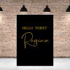 Hello Thirty Backdrop, 30th Birthday, 40th Birthday, Birthday Backdrop, Black and Gold Backdrop