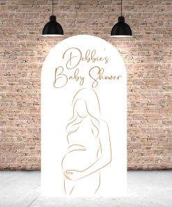 Baby Shower Backdrop,Pregnant Woman Line art Backdrop, Arch Backdrop