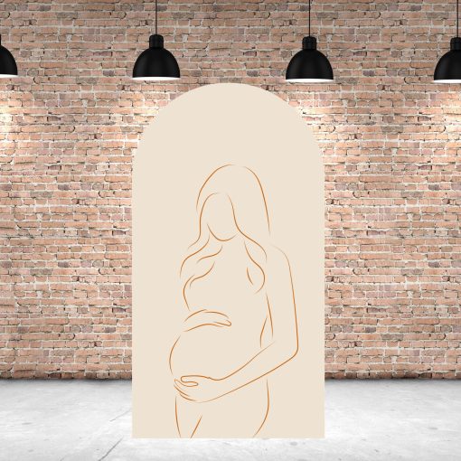 Baby Shower Backdrop,Pregnant Woman Line art Backdrop, Arch Backdrop
