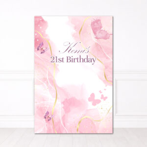 Pink Butterfly themed backdrop