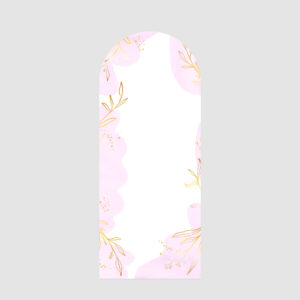 Pink and White Floral Arch With Gold leaf effect