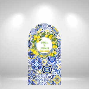 Mediterranean Blue Tile Backdrop