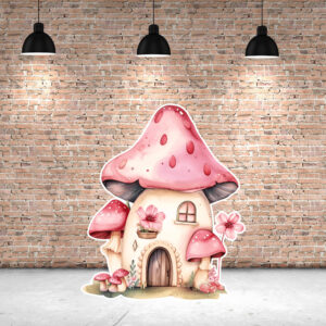 Pink Mushroom House Cutout
