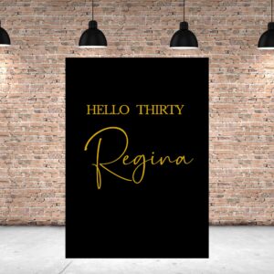Hello Thirty Backdrop, 30th Birthday, 40th Birthday, Birthday Backdrop, Black and Gold Backdrop