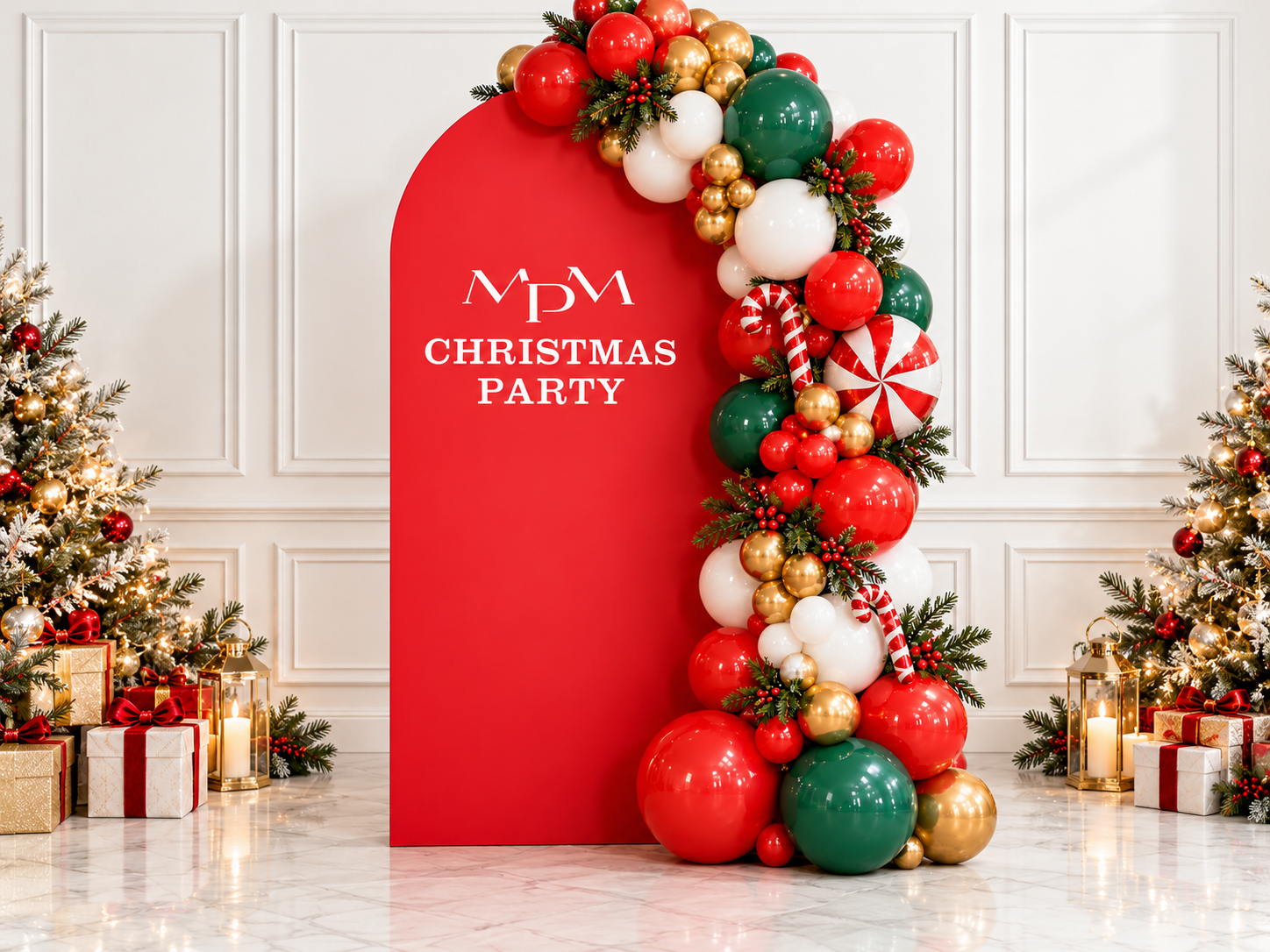 Elegant MPM Christmas Party Backdrop